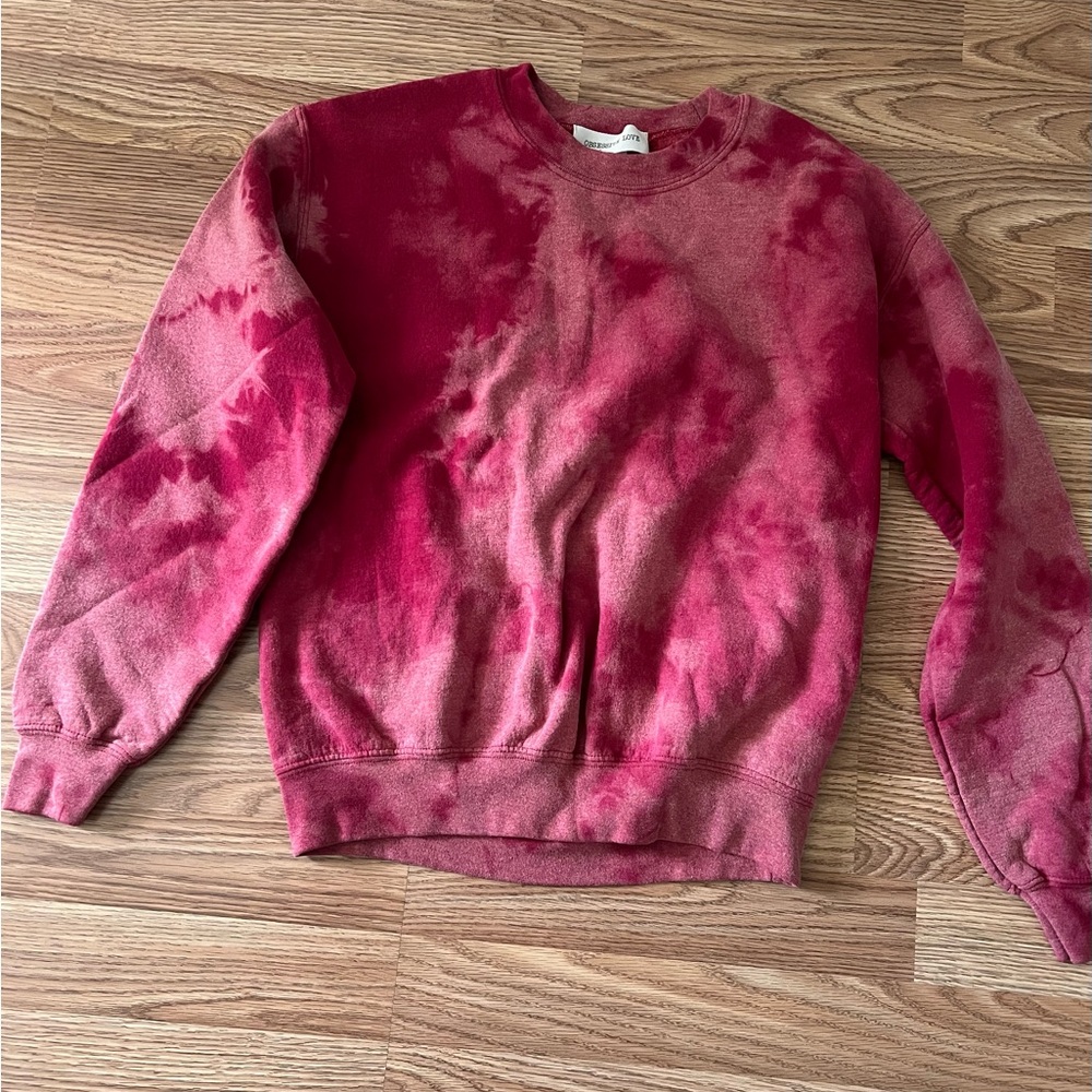 Tie-Dye Red Women's Sweater